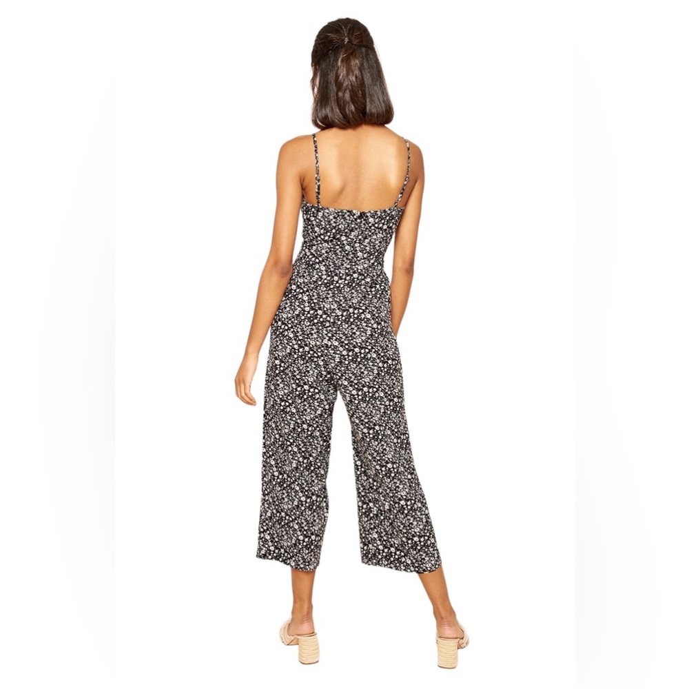 Sugarlips Floral Jumpsuit, Black/White, Size Small, NWT, cropped, square neck - Picture 3 of 10